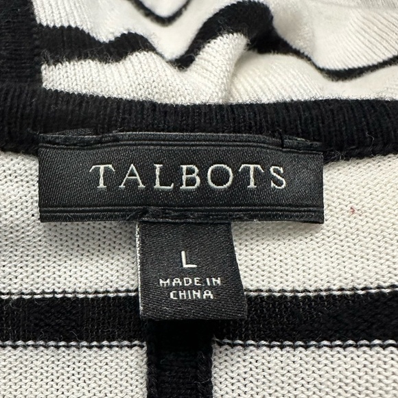 Talbots Long Sleeve Lightweight Cotton Blend Striped Sweater Size Large - Picture 5 of 7